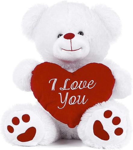 Orsetto peluche bianco - peluche, con